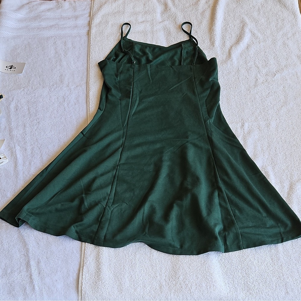 Arisco Women's Green Hoodie & Dress Set XXL Long Sleeve Zip Hooded Knit